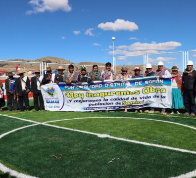 MUNICIPALIDAD DE SAMÁN ENTREGA MODERNA CANCHA SINTÉTICA AL SECTOR MUNI SALINAS – MUNI GRANDE