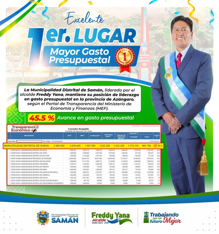 EXCELENTE PRIMER LUGAR