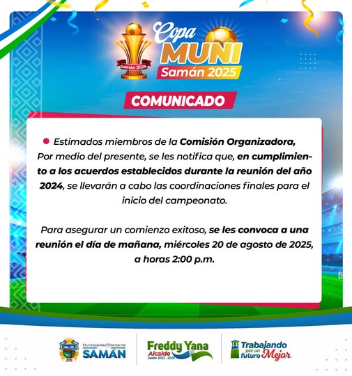 COPA MUNI SAMAN COMUNICADO
